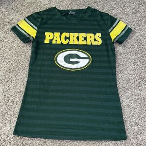 Green Bay Packers NFL Football Striped T Shirt Short Sleeve Top small